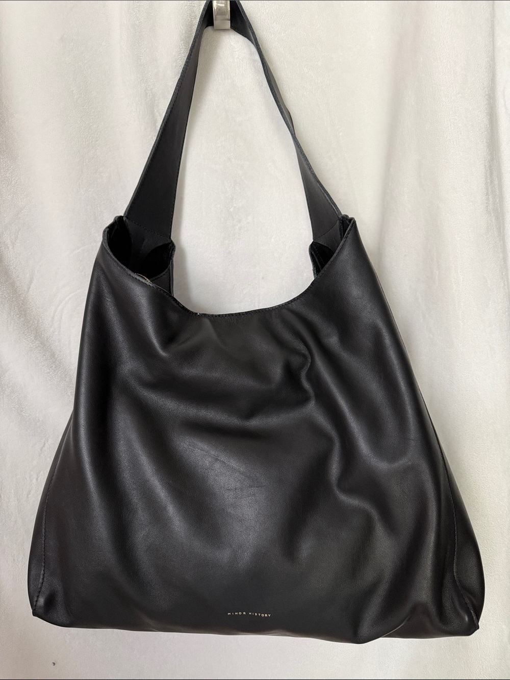 Black Women's Shoulder Bag - Minor History Minimal Leather Tote